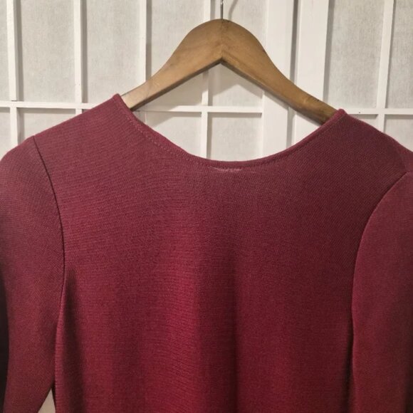 ST. JOHN Wool-Blend Knit Sheath Dress Cardinal Red NWT Sz 6 - Picture 4 of 12